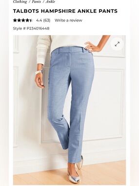 Talbots Sky Blue Hampshire Ankle Pants